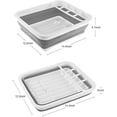 thumbnail image 5 of Collapsible Dish Drying Rack Portable Dinnerware Drainer Organizer for Kitchen RV Campers Travel Trailer Space Saving Kitchen Storage Tray，White Gray, 5 of 7