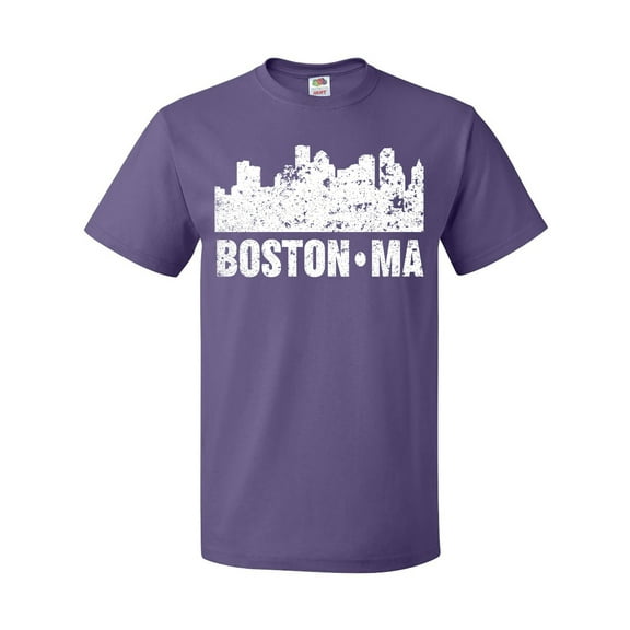 Inktastic Boston Massachusetts City Skyline with Grunge T-Shirt