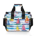 thumbnail image 7 of FORMRS Insulated Cooler Bag 24 Cans Capacity Soft Leakproof Lunch Box with Side Pockets, Yellow Hand Drawn Sailboats, 7 of 7