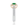thumbnail image 3 of ANGARA Natural Vintage Inspired Round Emerald Halo Ring with Filigree in 14K White & Rose Gold for Women (Size-6mm) | May Birthstone, Anniversary, Jewelry Gift for Women | Natural Emerald Ring, 3 of 9