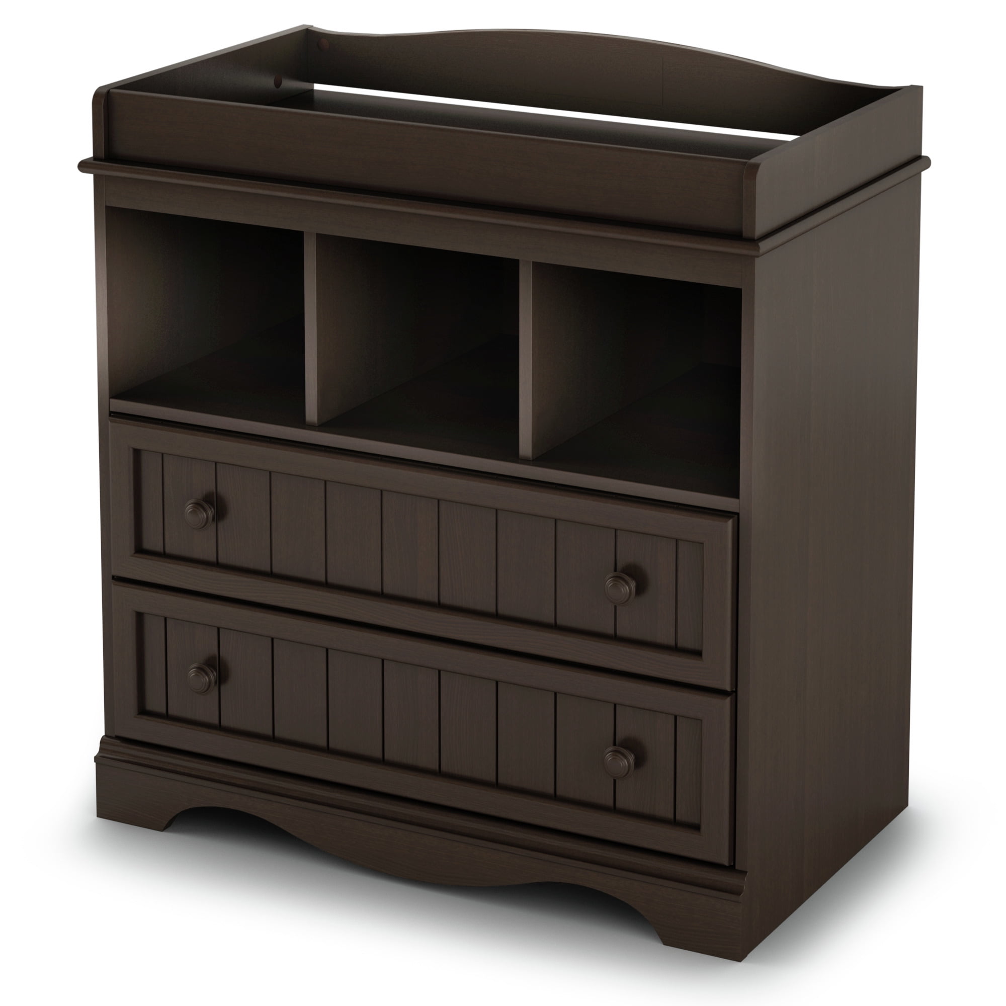 Espresso South Shore 2-Drawer Changing Table with Open Storage 