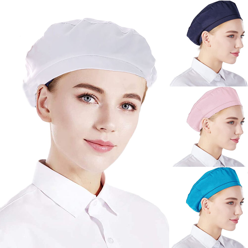 Adjustable Chef Hat Elastic Baker Kitchens Cook Restaurant Catering Soft Cap 