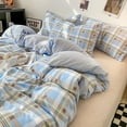 thumbnail image 1 of Plaid Printed 100% Polyester Double Sided Bedding Duvet Cover Set 300TC For Home, 1 of 10