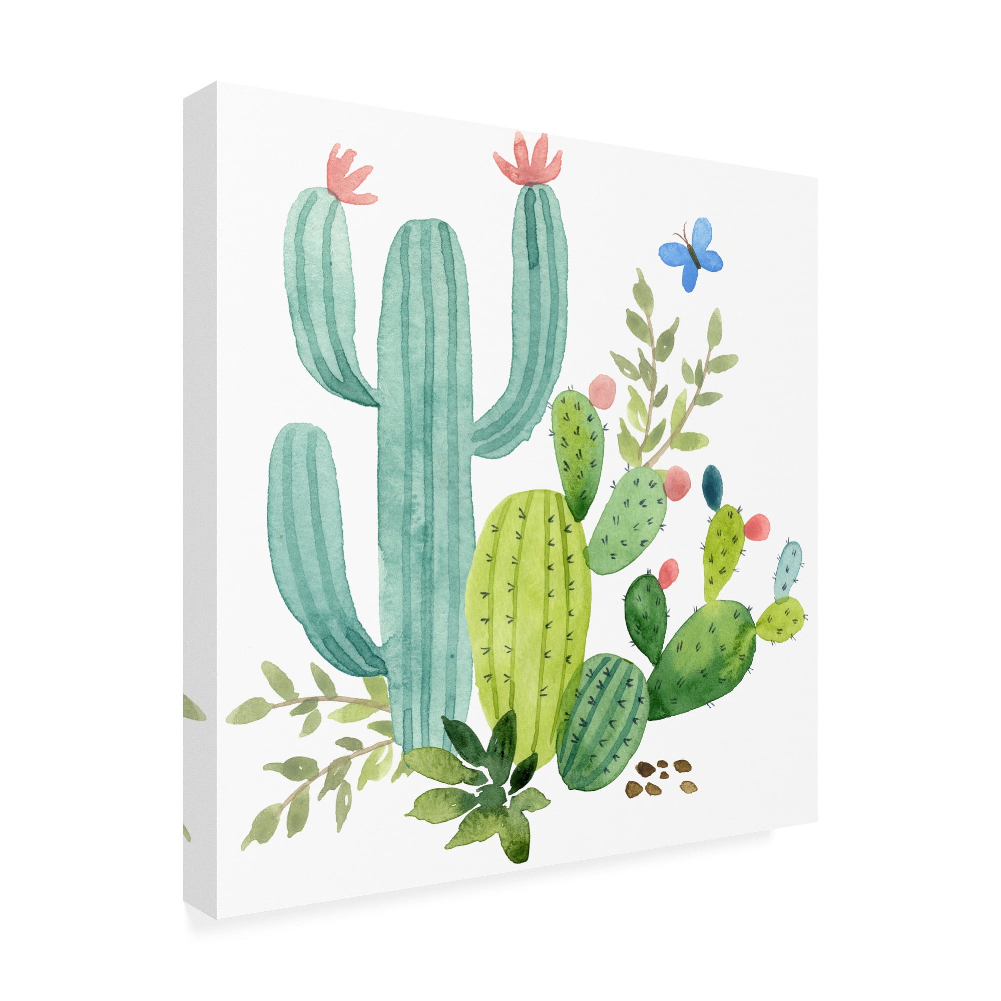 Trademark Fine Art 'Happy Cactus Painting IV' Canvas Art by Jane Maday