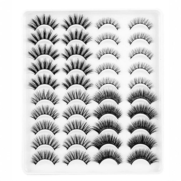 Kit De Pestañas Postizas 3d Mixtas De Visón Natural 20 Pares