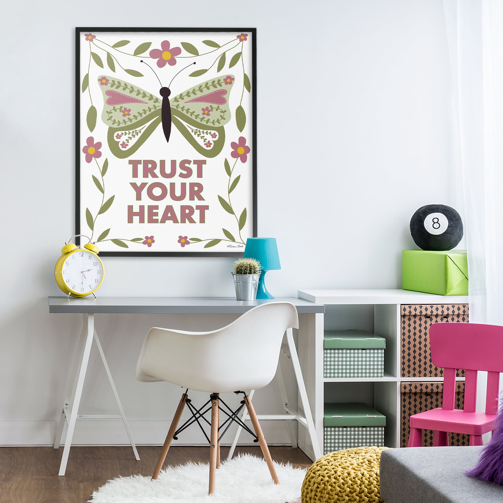 Stupell Industries Trust Your Heart Symmetrical Black Framed Giclee Art, design by Susan Ball