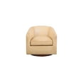 thumbnail image 4 of Sorella Genuine Leather Swivel Chair – Modern Barrel Accent Chair with Wooden Base & Plush Cushioning, 4 of 6