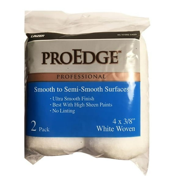 1014624 ROLLER COVER 4X3/8"" 2PK Linzer ProEdge Woven 4 in. W X 3/8 in. S Trim Paint Roller Cover (Pack of 6)