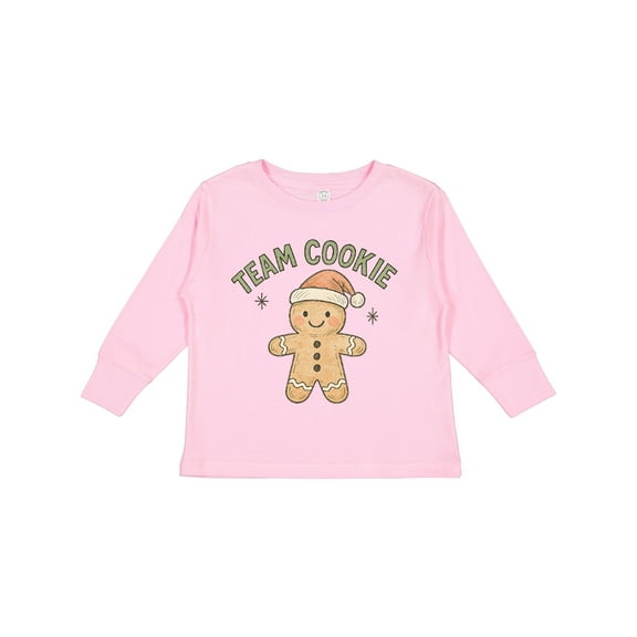 Inktastic Team Cookie Gingerbread Christmas Boys or Girls Long Sleeve Toddler T-Shirt