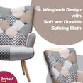 thumbnail image 6 of Onbeam Living Room Accent Chair Modern High Back Arm Chair, Grey Plaid Chairs for Bedroom Waiting Room, 6 of 6