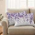 thumbnail image 6 of Outdoor Pillow Covers 20x12 Set of 2, Purple Leaves Waterproof Patio Throw Pillow Covers for Couch Sofa Chair, Summer Botanical Decorative Pillowcases for Throw Pillows, 6 of 9