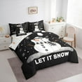 thumbnail image 3 of Feelyou Christmas Snowman Twin Bedding Sets 7-Piece, Winter Wonderland Landscape Bedding Comforter Set, Let It Snow Reversible Sheet Sets, Ultra Soft Home Decor, 3 of 7