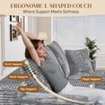 thumbnail image 2 of LLappuil 108" Sectional Sofa, Modular Sectional Couch with Left Chaise, Boneless Corduroy Cloud Sofa for Living Room Gray, 2 of 7