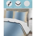 thumbnail image 4 of Quilts Full Size, Light Blue Khaki Ombre Soft Comforter Bedding Set for Bed, Modern Abstract Art Gradient Lightweight Quilted Bedspread with Pillow Cover(2 Pieces) for All Season, 78x90 Inch, 4 of 6