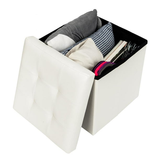 UBesGoo 15 inches Storage Ottoman Cube Step Foot Rest Stool,Foam Padded