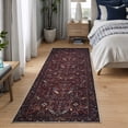 thumbnail image 3 of Bloom Rugs Washable Non-Slip 7 ft Runner - Burgundy Traditional Bordered Runner for Entryway, Hallway, Bathroom, and Kitchen - Exact size: 2.5' x 7', 3 of 10