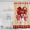 thumbnail image 2 of Yellow Valentines Day Shower Curtain Set - Small 36" x 72" Washable Bathtub Curtain with 12 Hooks, Love Hearts Romantic Farmhouse Waterproof Fabric Stall Shower Curtains for Bathroom/Bathtub Décor, 2 of 6