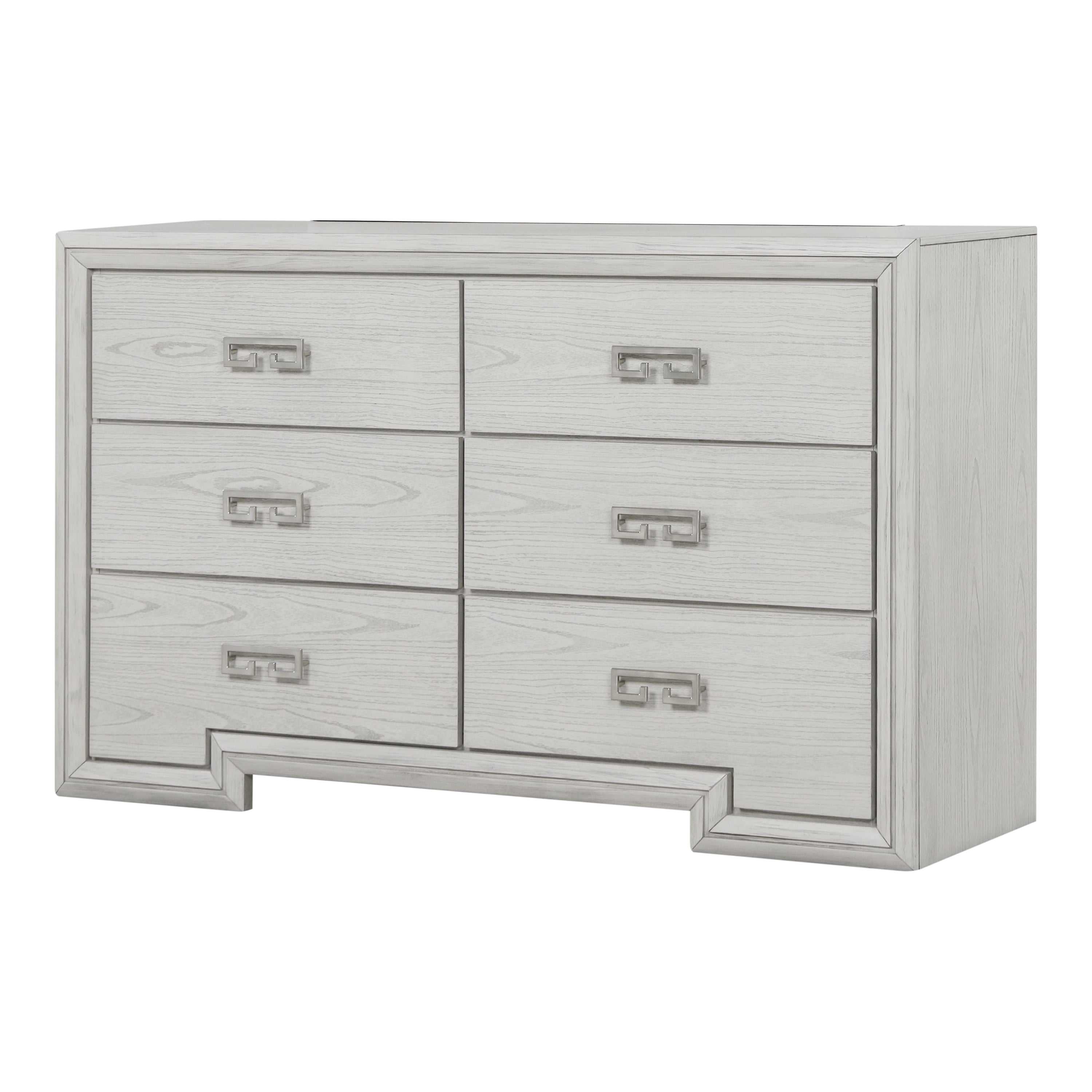 Furniture of America Elres Adult Transitional 6-Drawer Dresser, Rustic White