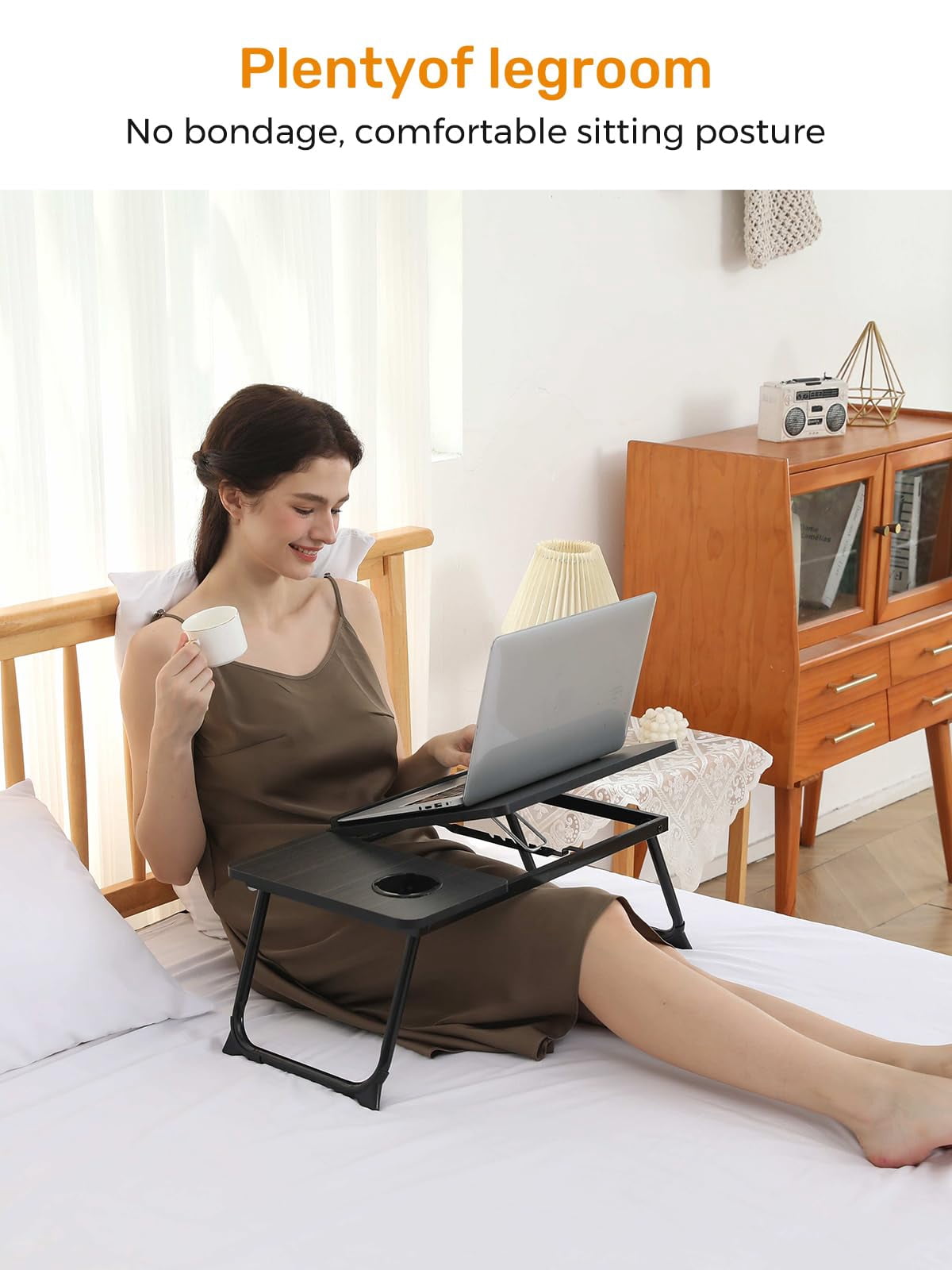 Lap Desk For Couch/sofa/floor  5-angle Adjustable Bed With Foldable &cup Holder Light Weight Tray Table Writing/eating/reading Portable Laptop Stand Adults