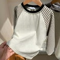 thumbnail image 2 of Favoffer Boys Girls Clothes Color-Block Stripe Top Raglan Long Sleeve Crewneck Toddler Pullover Sweatshirt T-Shirt for Daily Play Baby Teen 3-14Y, 2 of 6