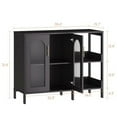 thumbnail image 1 of Storage Cabinet with Glass Doors, Modern Sideboard Buffet Cabinet with Adjustable Shelves for Living Room, Dining Room and Kitchen, 1 of 9