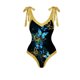 thumbnail image 2 of Gibobby Trajes de Baño para Mujer Traje de baño de 1 pieza para mujer + 1 pieza para cubrirse Traje de baño de dos piezas con estampado vintage Monokini (Amarillo,XL), 2 of 3