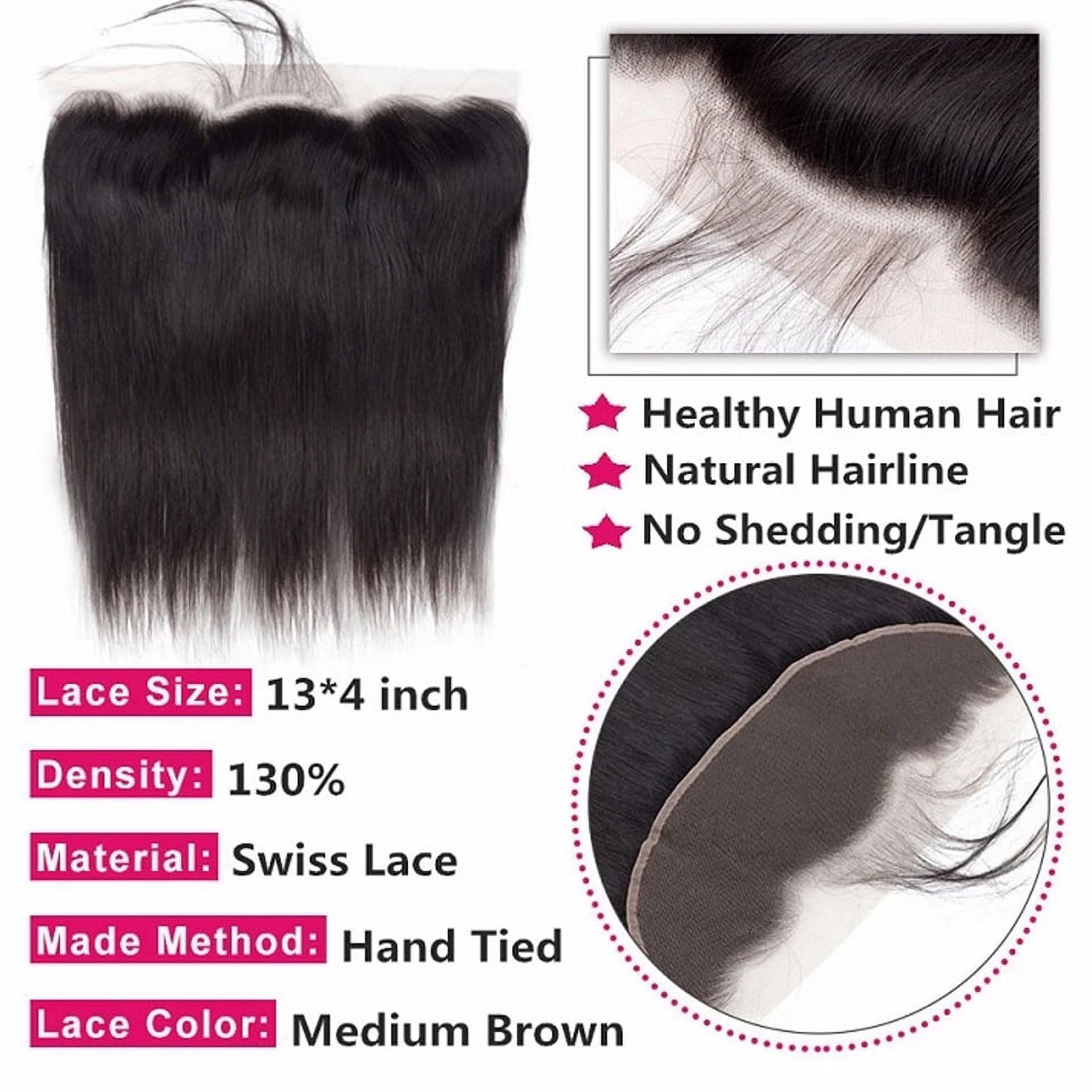 Bone Straight Human Hair Bundles 13×4 Lace Frontal Closure 100% Human Hair Weave Brazilian Straight Remy Human Hair Extensions
