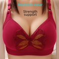 thumbnail image 1 of Sujetador fino de talla grande de moda bordado para personas de mediana edad y mayores sin aros de acero Sujetador push-up ajustable Sujetador cómodo y transpirable, 1 of 5