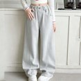 thumbnail image 2 of Stamzod Baggy Jeans for Girls Solid Color Wide Leg Denim Pants High Waisted Elastic Jean Fashion Streetwear 7Years, 2 of 8
