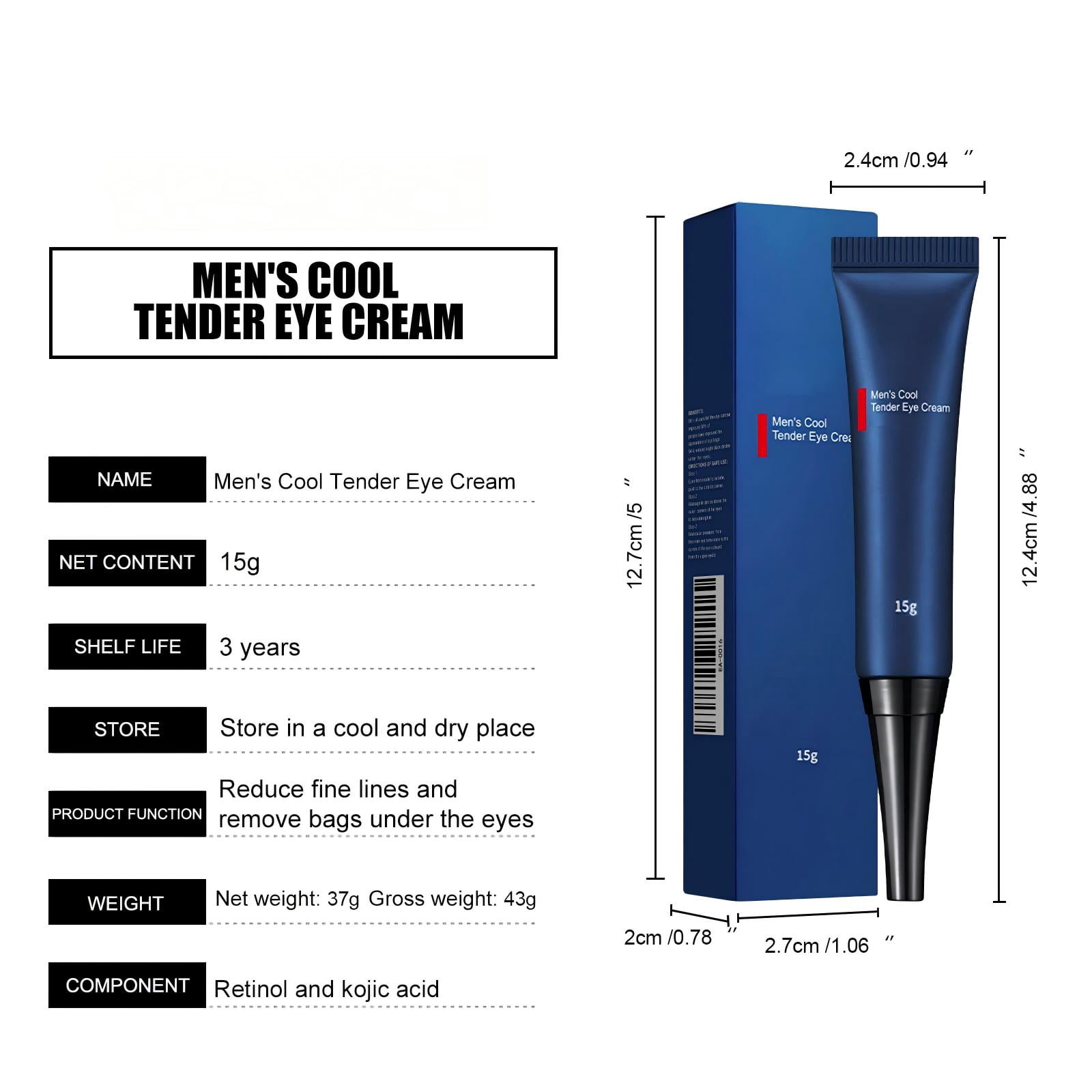 Alvantor Men's Retinol Eye Cream for Anti-Aging, Firming, and Dark Circles, 0.5 oz