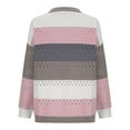 thumbnail image 5 of FRSASU Women's Sweater Cardigan Long Sleeved Color Blocked Hollow Fall Casual Sweater Fashion Cardigan Top Pink S(S), 5 of 6
