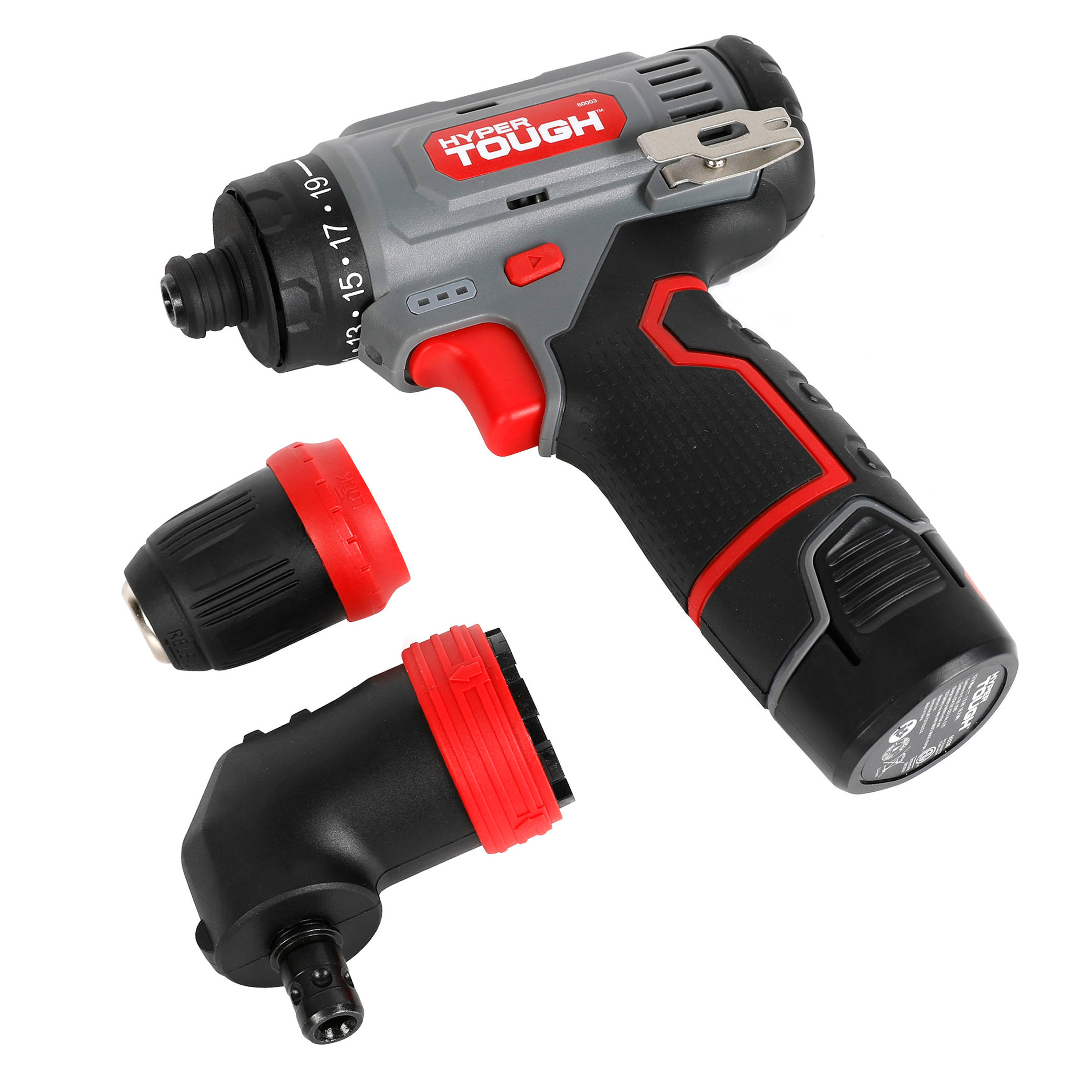 Hyper Tough 12V Max Lithium-Ion 3-in-1 Multi-Head Power Drill Set with 1.5Ah Battery and Charger