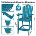 thumbnail image 3 of BeesClover Patio Tall Adirondack Chairs Bar Chairs, Outdoor Adirondack Barstools with Connecting Tray, Bar Stool Chair with High Back for Deck, Balcony, Backyard, Bar Height Adirondack Chairs Set of 2, 3 of 8