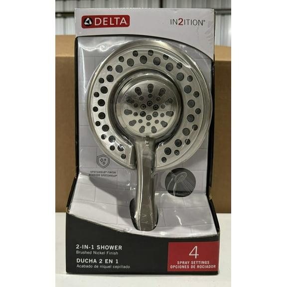 Delta In2ition 4-Setting Two-in-One Shower Head Brushed Nickle