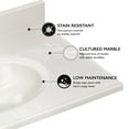 thumbnail image 6 of Design House Cultured Marble 31" x 19" Single Bowl Vanity Top with Centerset Mount and Backsplash, Ivory Swirl, 6 of 22