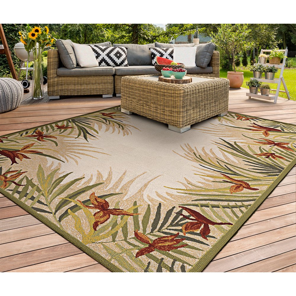 Couristan Covington Tropic Gardens Rug, Sand/MultiColored Walmart