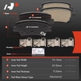 thumbnail image 5 of A-Premium Front and Rear Ceramic Disc Brake Pads Set Compatible with Hyundai Models - Elantra 2021 2022 2023 2024, 8 Pcs, 5 of 5