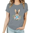 thumbnail image 4 of Yuwull Summer Tops For Women Plus Size Tops For Women Easter Fashion Printed Short Sleeved T-Shirt Cute Tops For Women On Clearance13M, 4 of 4