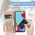 thumbnail image 6 of Allytech Compatible with Google Pixel 8 Case Embossed Diamond Butterfly Glitter Bling Case with Card Holder Stand Flip Wallet Shockproof Protective Cover for Google Pixel 8 5G Crystal Rosegold, 6 of 9