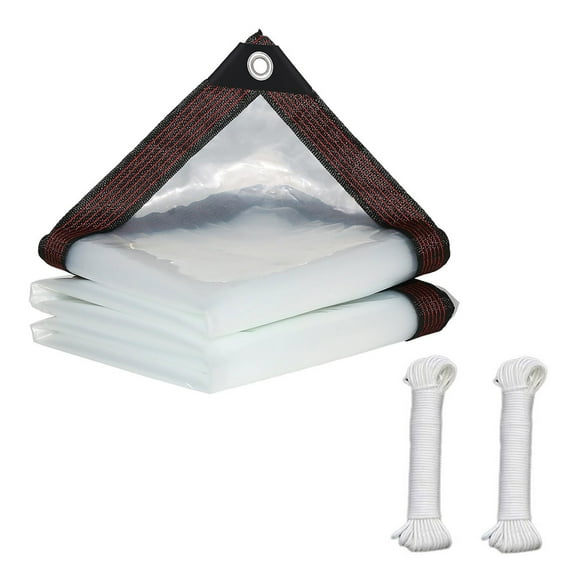 Heavy Duty Transparent Tarpaulin Reinforced Greenhouse Sheeting for Outdoor Patio Porch Gazebo Camping Garden Protective Covering
