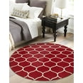 thumbnail image 4 of Unique Loom Trellis Frieze Collection Area Rug - Rounded (8' Round Red/Ivory), 4 of 7