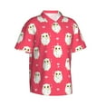 thumbnail image 2 of Hawaiian Shirt For Men, Cartoon Cute Hamster Rose Red Mens Button Down Short Sleeve Shirt, Summer Beach Shirts For Men, 2 of 2