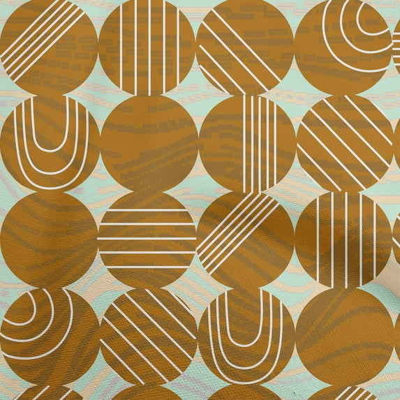 oneOone Rayon Brown Fabric Geometric Allover Doodled Polka Fabric For Sewing Printed Craft Fabric By The Yard 56 Inch Wide