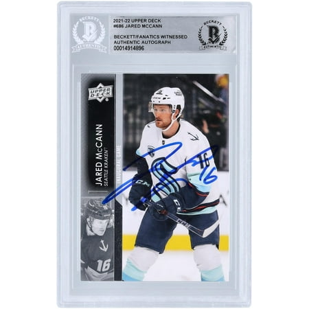 Jared McCann Seattle Kraken Autographed 2021-22 Upper Deck Extended Series #686 Beckett Fanatics Witnessed Authenticated Card - Fanatics Authentic Certified