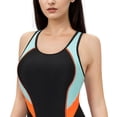 thumbnail image 3 of Womens Boyleg Racerback One Piece Swimsuit Athletic Full Coverage Swimwear Lap Swimming Suit, 3 of 5
