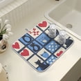 thumbnail image 4 of Yayeee Dish Drying Mat for Kitchen Counter 16" x 18" Microfiber Super Absorbent Coffee Decorative Pad, Black Cats and Hearts, 4 of 9