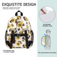 thumbnail image 5 of Sunflower and Cowprint White Pattern Backpack for School, Cute School Bag with Adjustable Shoulder Straps and Padded Back, 15"x11.42"x5.5", 5 of 5