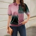 thumbnail image 2 of NAMTYQX Going Out Tops for Women Uk Soft Lapel Short Sleeve Lounges Trendy Womens Polo Shirts Pink Size XL, 2 of 5