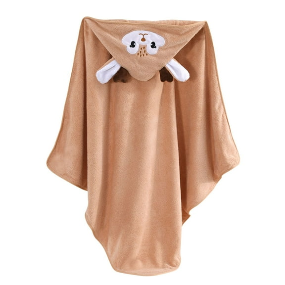 Cethrio Boys Flannel Bathrobes, Lightweight Hooded Warm Winter Sleepwear Robes Brown Size 1-8T