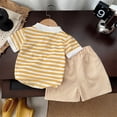 thumbnail image 5 of EnJoCho Toddler Baby Boys Summer Short Sleeve Shirts Set 2 Piece Striped Outfits Cute Casual Spring Soft Clothes, 5 of 9